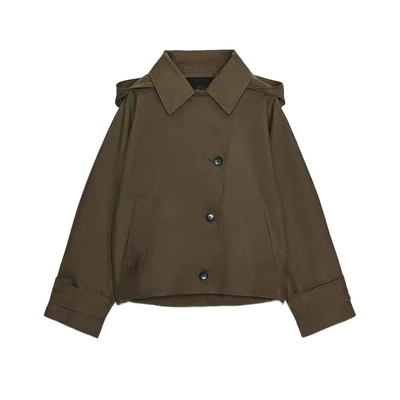 Ella | Minimalistische jas met capuchon