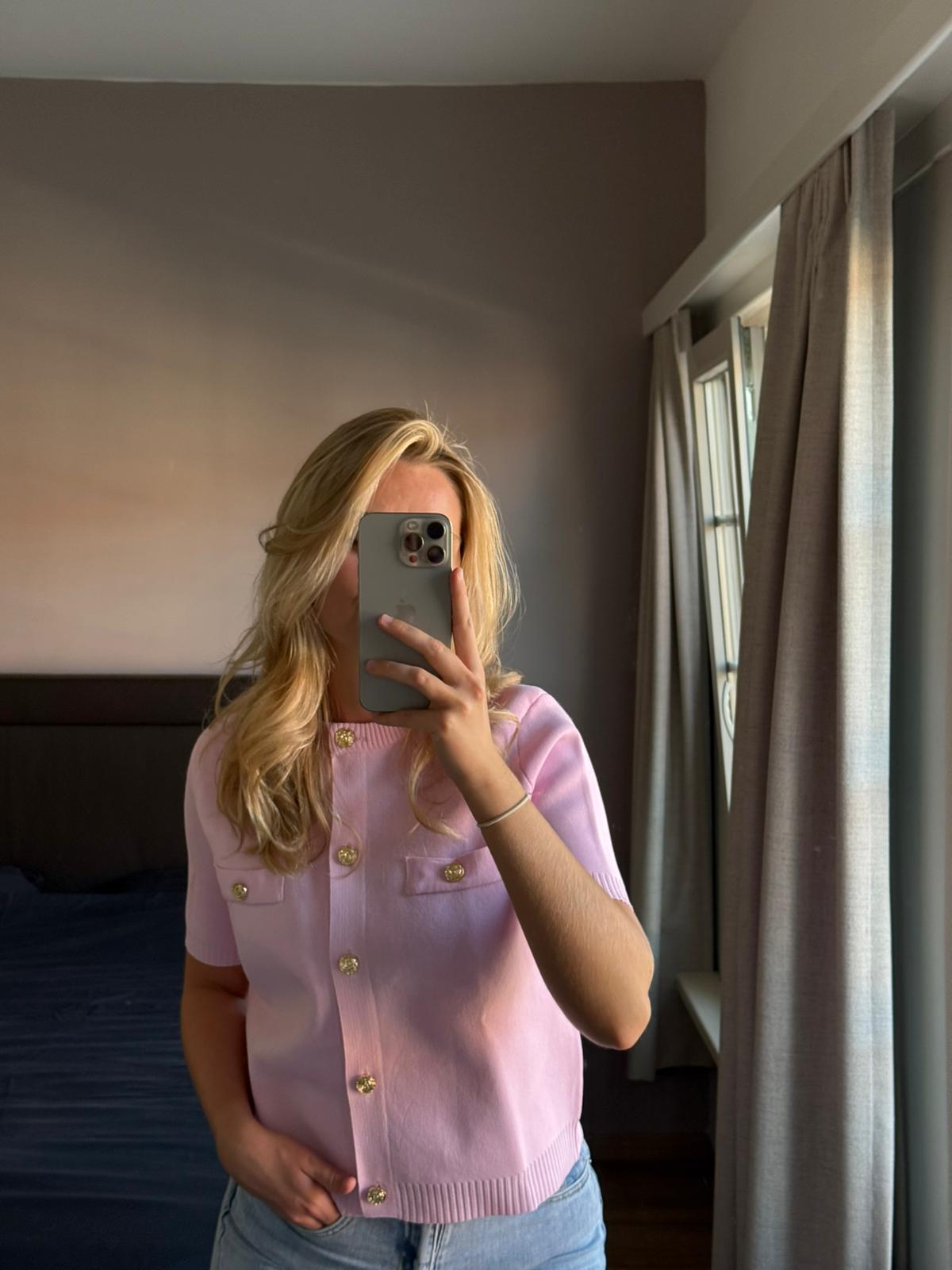 Faye | Gebreid vest met korte mouwen