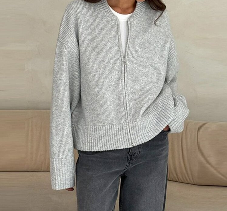 Olivia | Gebreide vest met rits