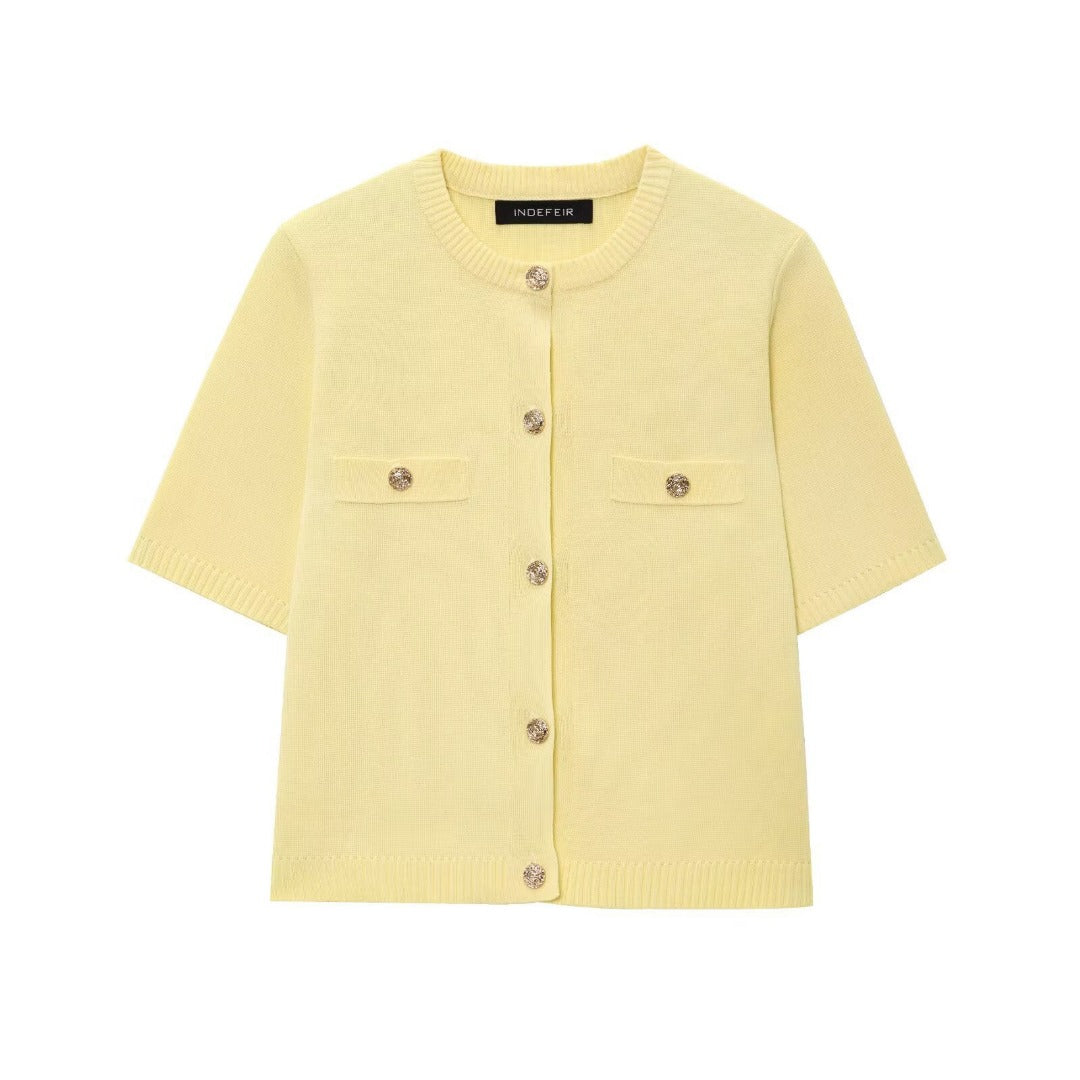 Faye | Gebreid vest met korte mouwen