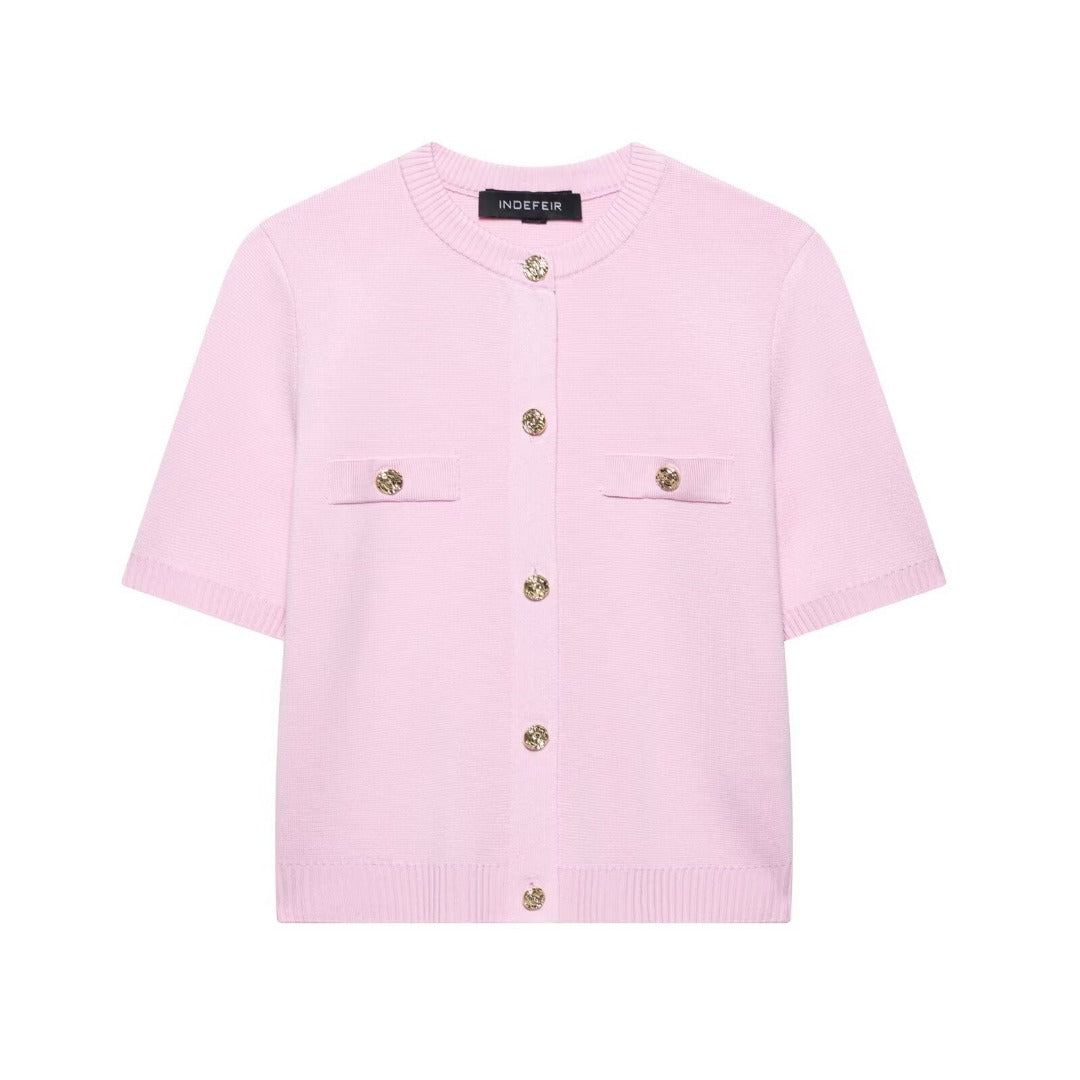 Faye | Gebreid vest met korte mouwen