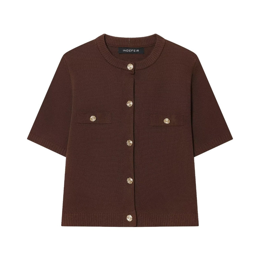 Faye | Gebreid vest met korte mouwen