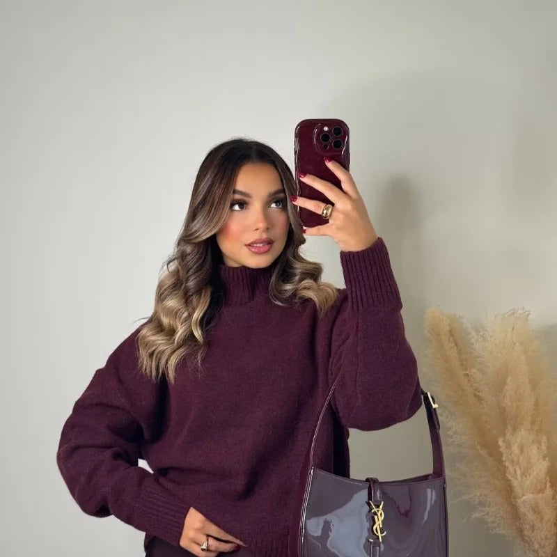 Isla | Gebreide trui met hoge hals