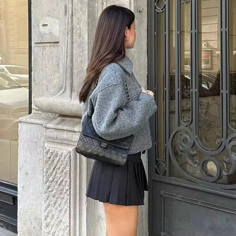 Jana | Cropped wollen jasje